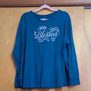 Terra & Sky Teal Graphic Long Sleeve Top